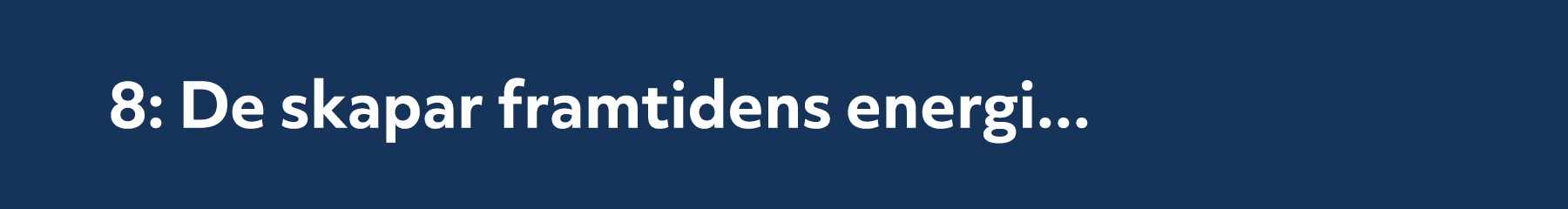 8: De skapar framtidens energi...