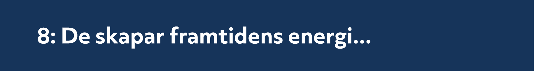 8: De skapar framtidens energi...