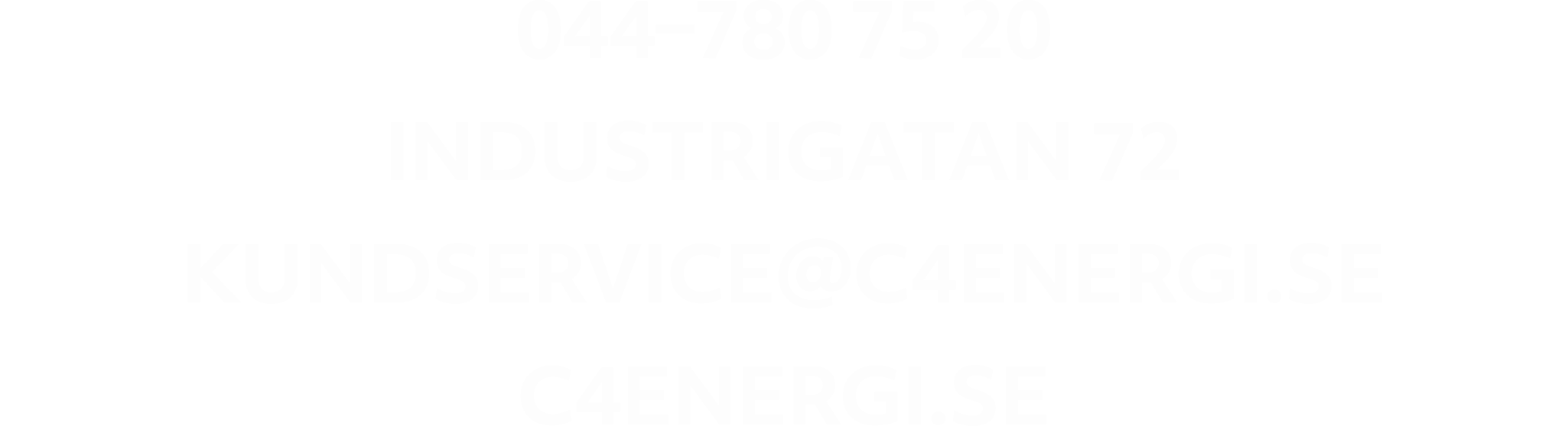 044–780 75 20 Industrigatan 72 kundservice@c4energi.se c4energi.se